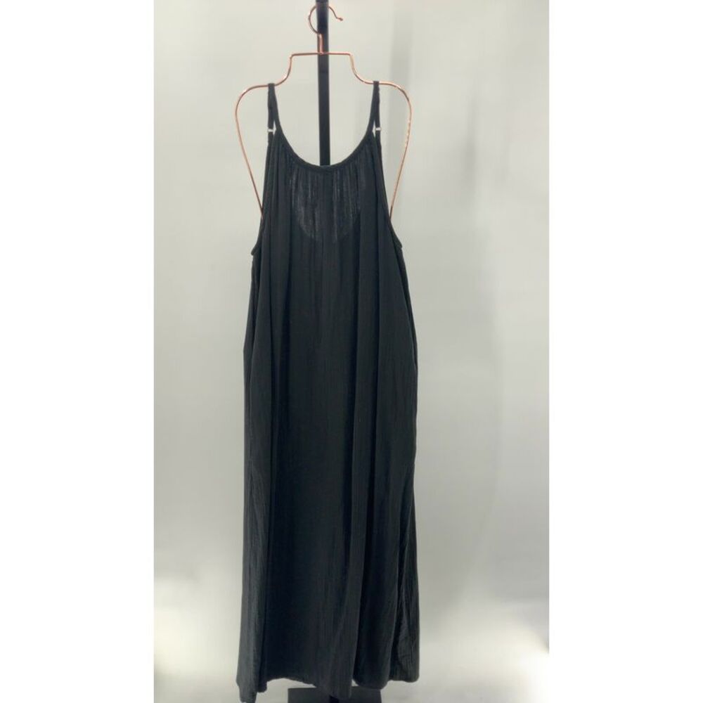 Quince Black Maxi Slip Dress